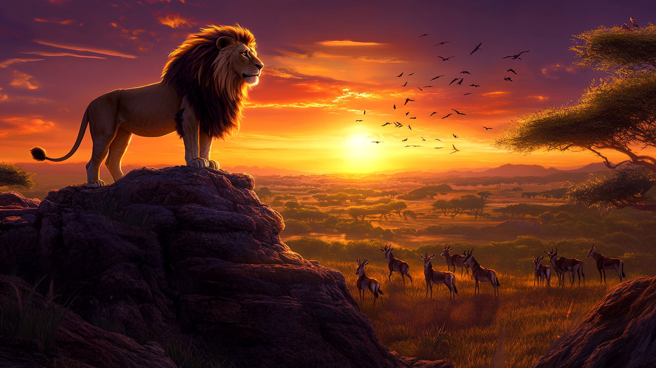 The Majestic Lion King of the Savanna